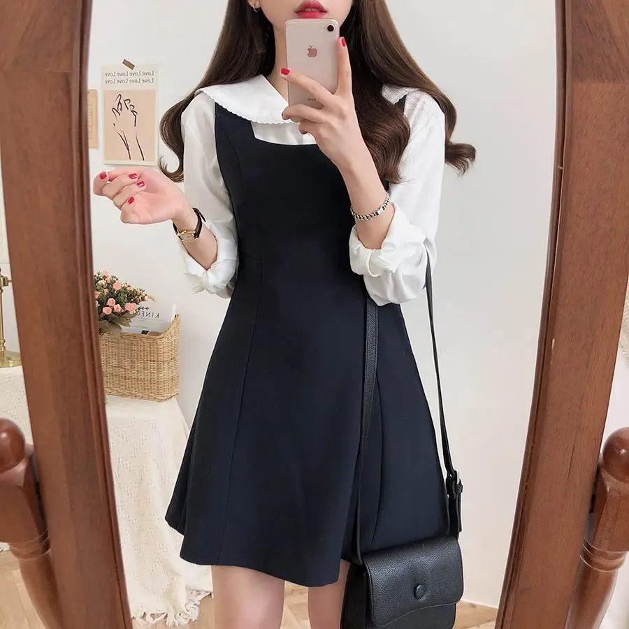  S-XL Spring white femme long Sleeve Patchwork cotton Women Shirts Casual Loose Women cute Blouses F