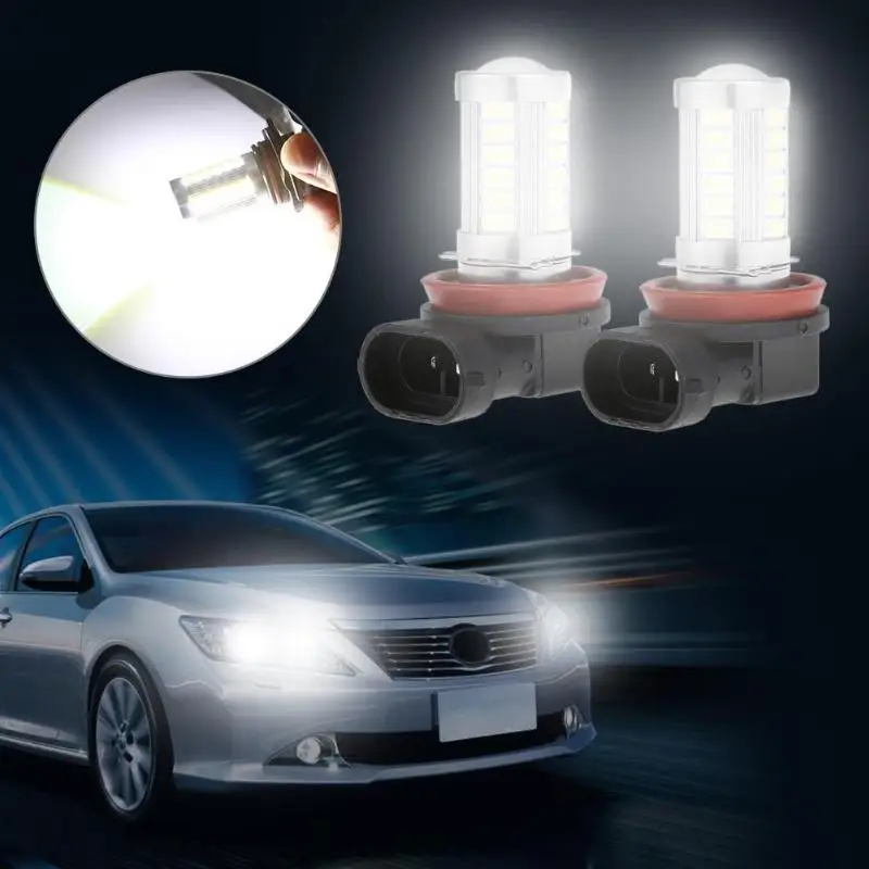 2 шт. 12 В H8 5730 33SMD белая светодиодная Автомобильная противотуманная фара