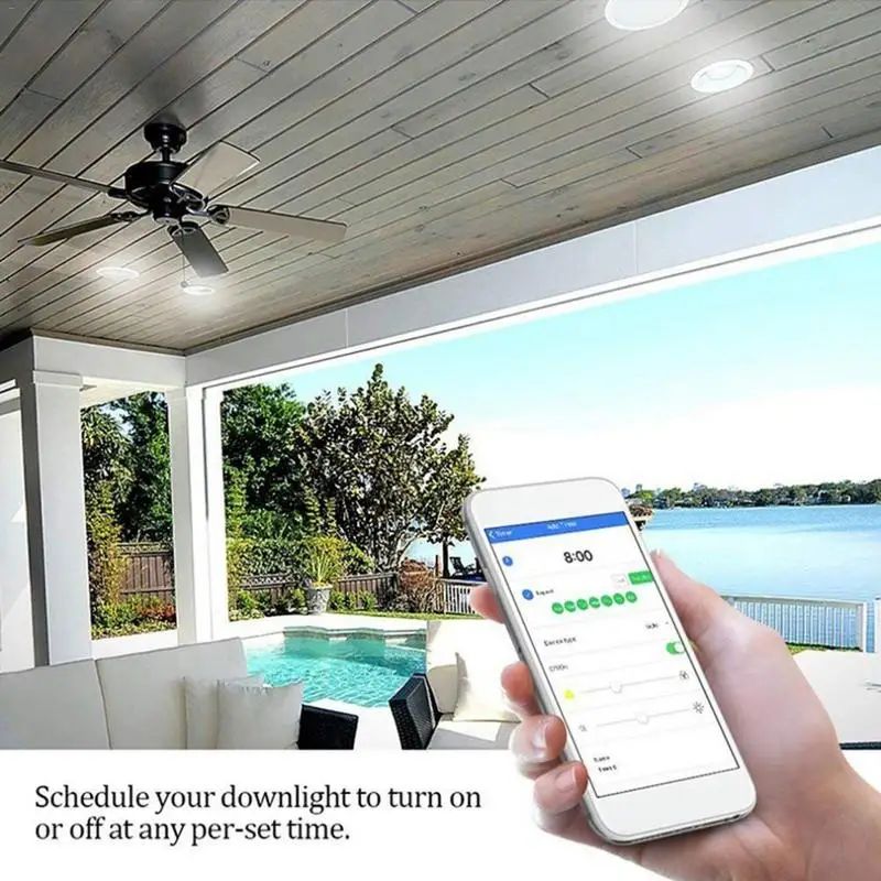 WiFi потолочный светодиодный светильник RGBW 7 Вт Голосовое управление Alexa Echo Dot Spot Show Google Home Assistant iftt домашняя Автоматизация