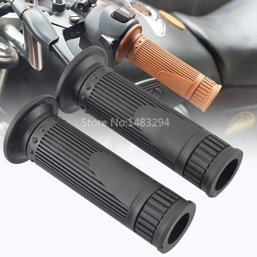 Ретро резиновые черные ручки подходят для Honda Yamaha KTM Kawasaki Suzuki 7/8 ''диаметр