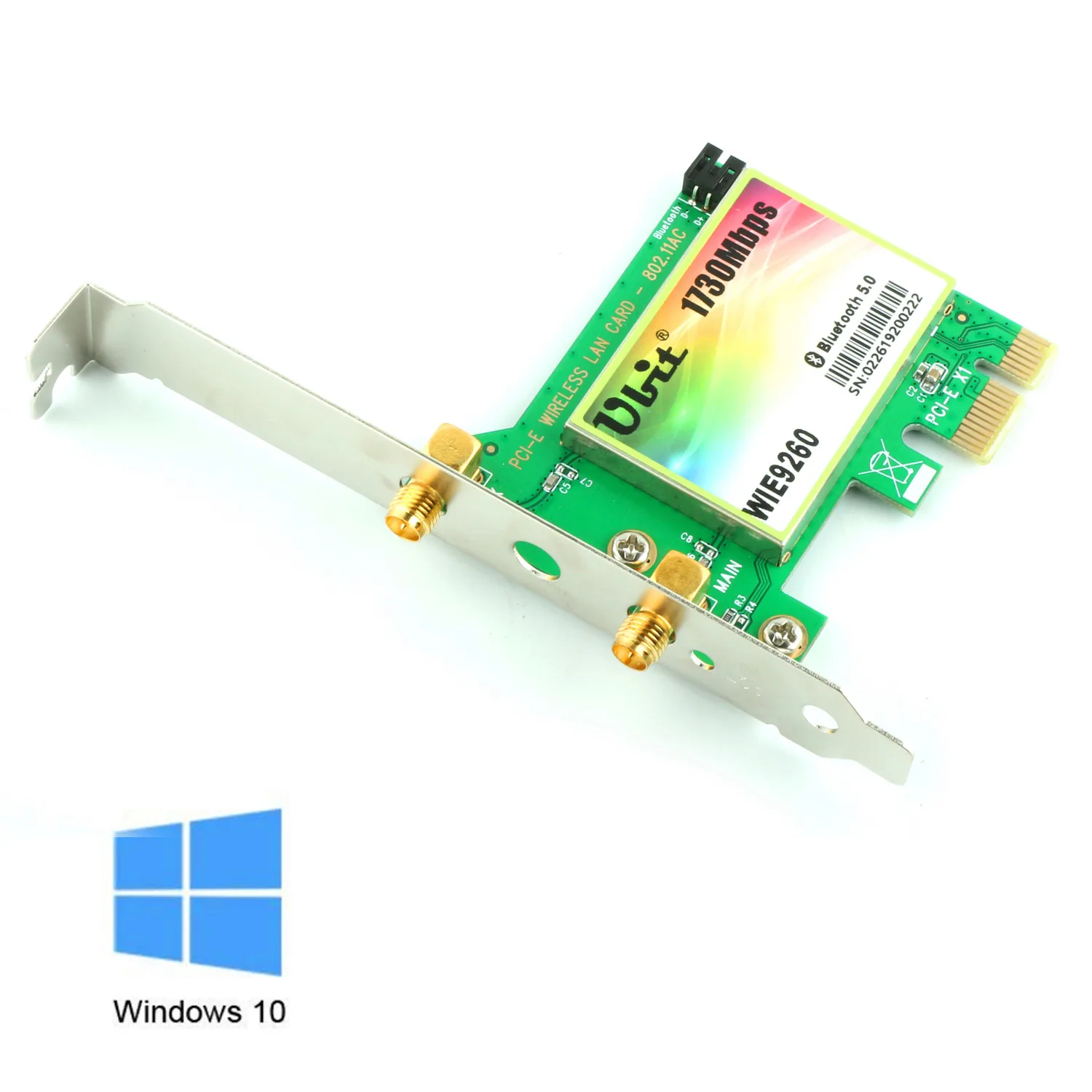 Ubit WiFi карта AC 1730 Мбит/с Bluetooth 5 0 Двухдиапазонная беспроводная сетевая 9260 PCIe