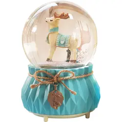 Музыкальная шкатулка веселый рождественский Единорог хрустальный шар предметы интерьера коробка для девочек со снегом может осветить