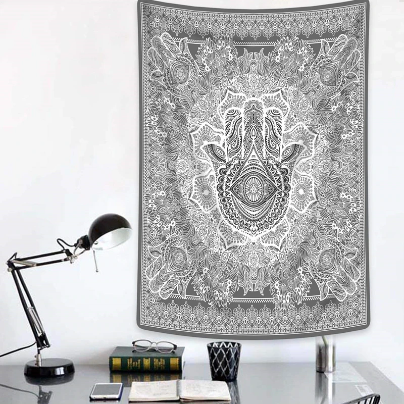 

Loartee India Astrology Chakela Chakas Mandala Tapestry Boho Ouija Magic Palmer Hand Divination Bedroom Backdrop Wandkleed