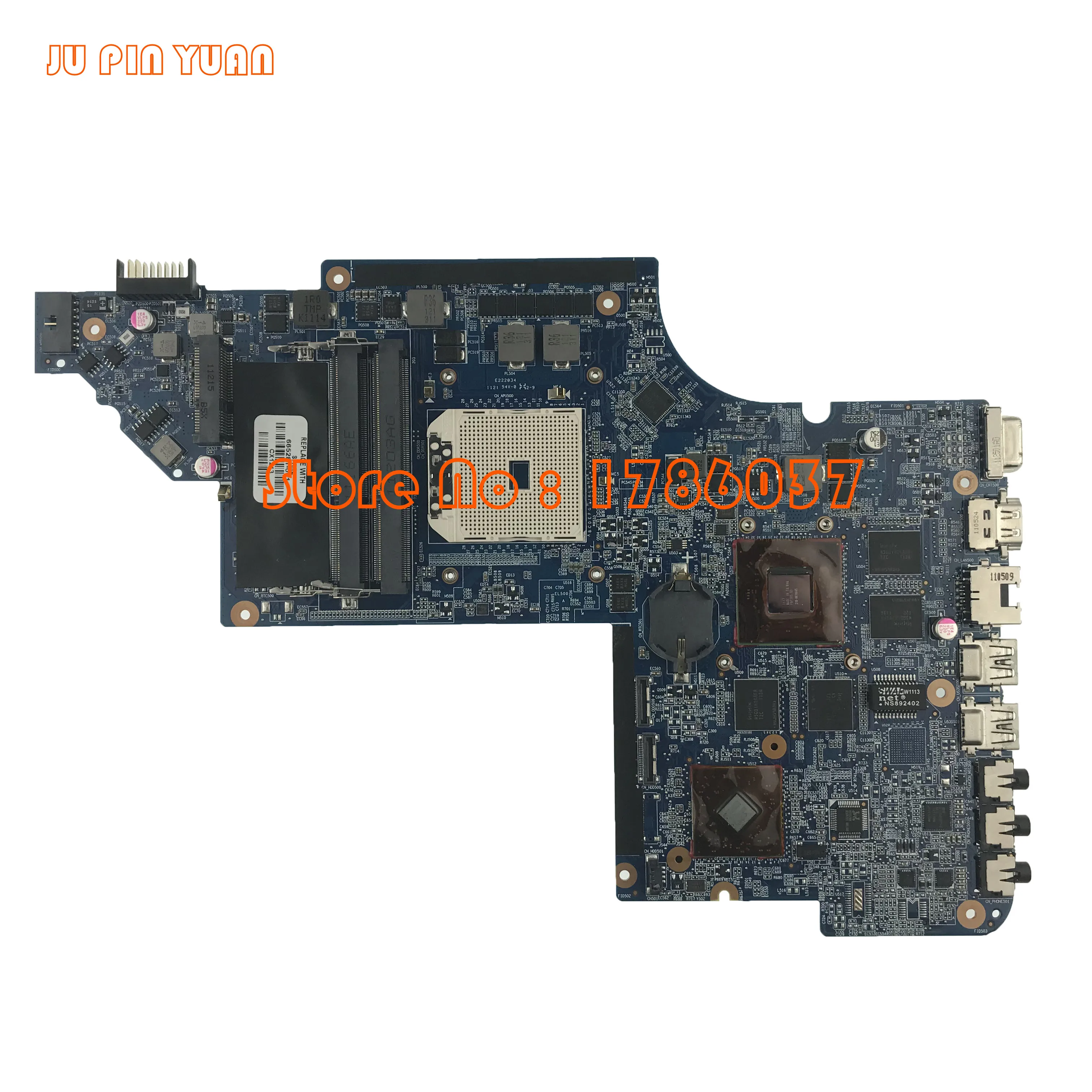 

JU PIN YUAN 665281-001 mainboard for HP PAVILION DV6 DV6-6000 laptop motherboard with HD6750/1G.All fully Tested!