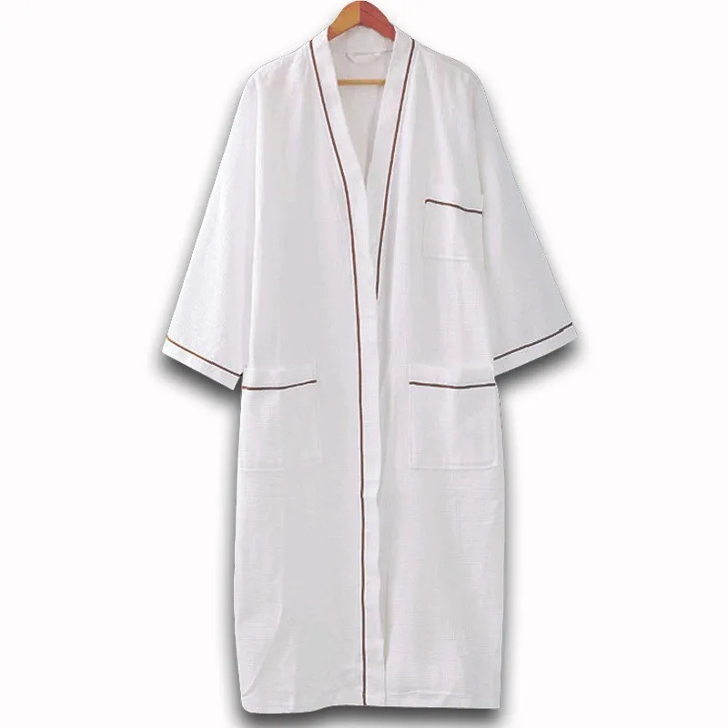 Quality Waffle Bathrobe 100% Cotton 5-Star Hotel Unisize Unisex Solid White Bath Robe for Adults Thicken Bath Towel for Bathroom