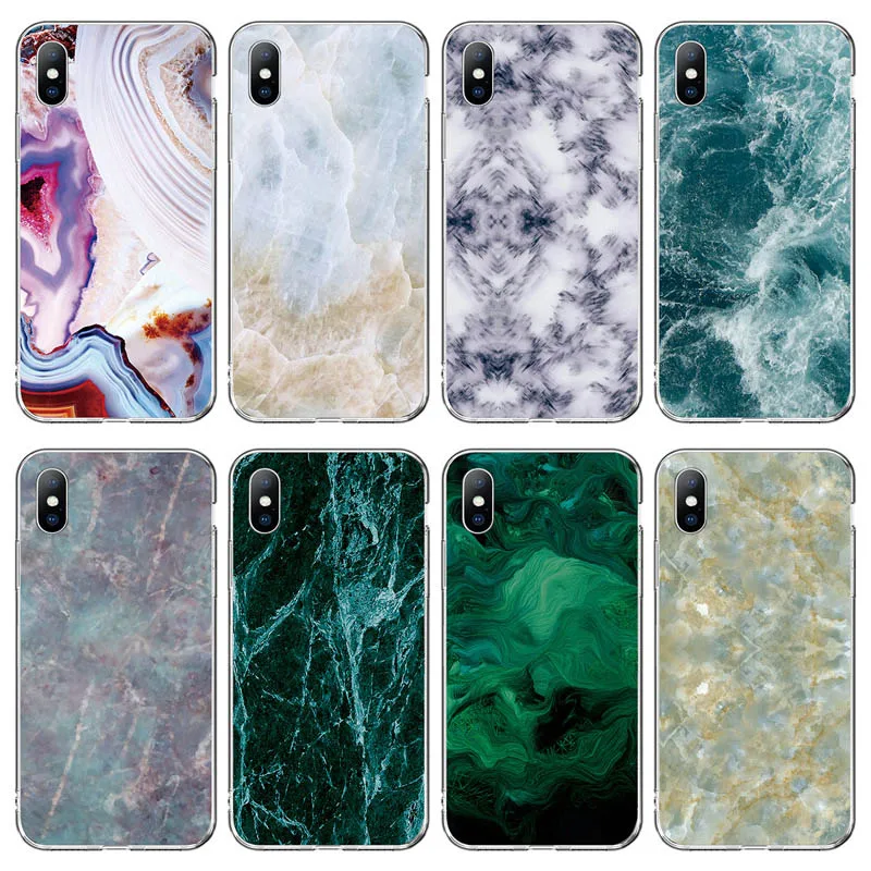 

USLION Marble Transparent Cases Cover For iPhone X XS XR Xs Max 5 5s SE 6 6s 7 8 Plus Ultra Thin Soft TPU Silicone Back Cover