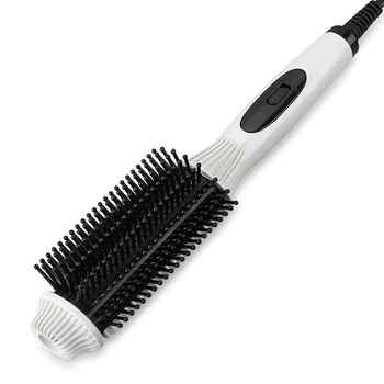 

Hot sale Hair Straightener Curler Comb 2 In 1 Straightening Curling Anti-Scald Comb Styler Straight Volumes Hair Beauty Tool F
