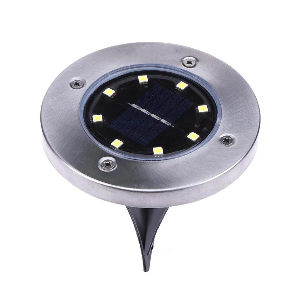 

Solar Powered Ground Light Waterproof Garden Pathway Deck Lights With 8 LEDs Solar Lamp for Home Yard Driveway Lawn Road