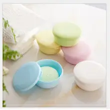 Портативный цветной чехол для мыльницы, контейнер для мытья душа, для дома, ванной комнаты, двойной слой, герметичный чехол для мыла, Круглый, для путешествий