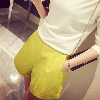 

Women Shorts S -4XL leisure wear Casual Solid Short High Waist Wide Leg Shorts Loose Short Casual Elastic Waist Cotton