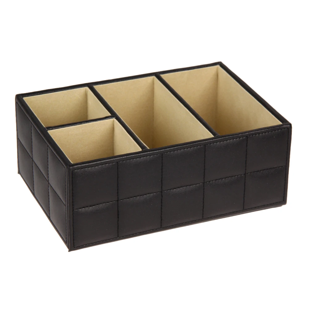  Pu Leather Storage Boxes Luxury For Remote Control Phone Cosmetic Make Up Container Home Office Car