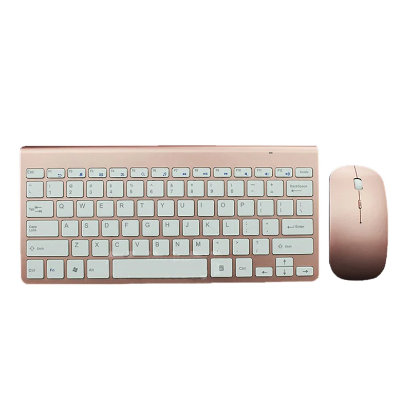 2,4 ГГц ультра-тонкая беспроводная клавиатура мышь комбо с USB Приемником розового золота цвет мышь клавиатура для Apple PC WindowsXP/7/8/10