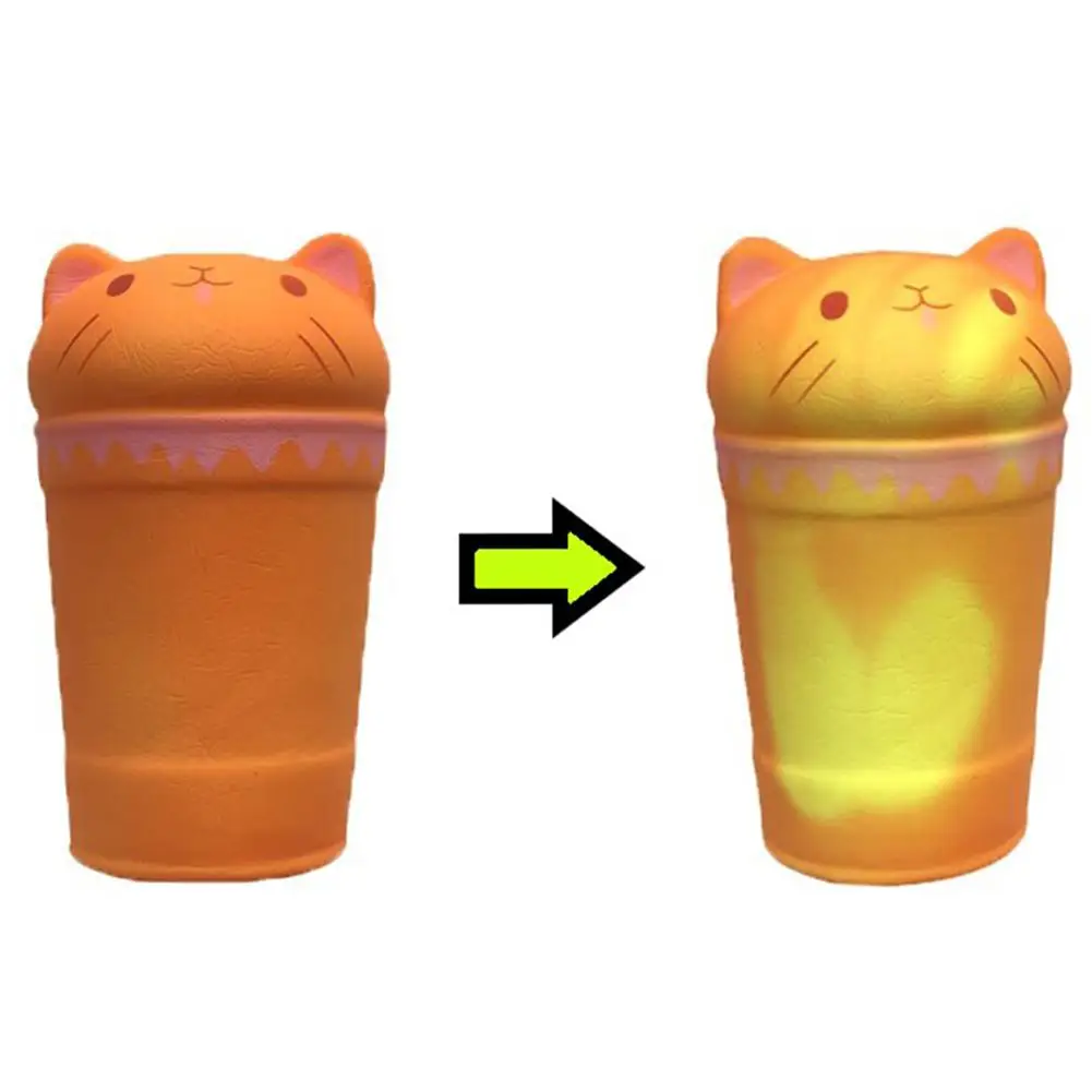 

RCtown Cat Shape Coffee Cup Temperature Sensing Squishy Toys for Kids