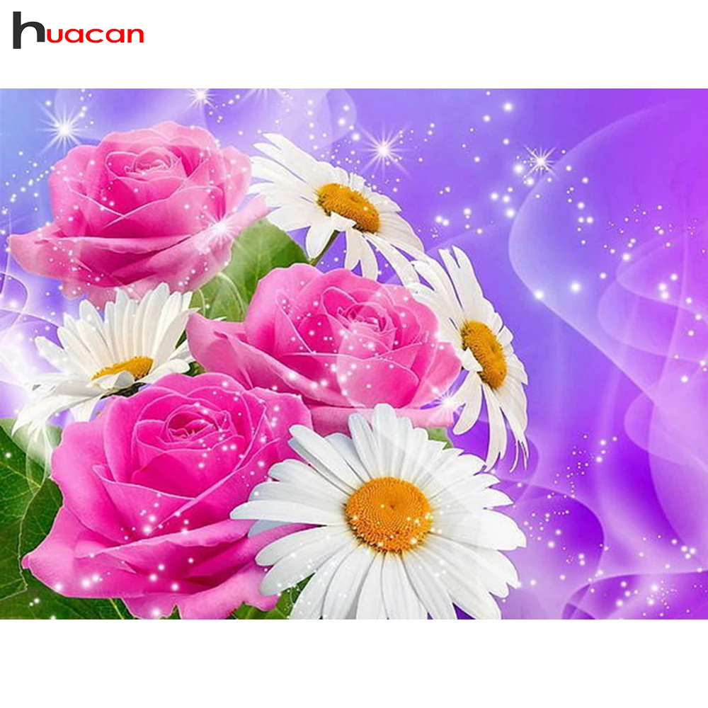 

Huacan Diamond Embroidery Sale Full Square Flowers Picture Of Rhinestones Cross Stitch Diamond Painting Craft Kit Diamond Mosaic