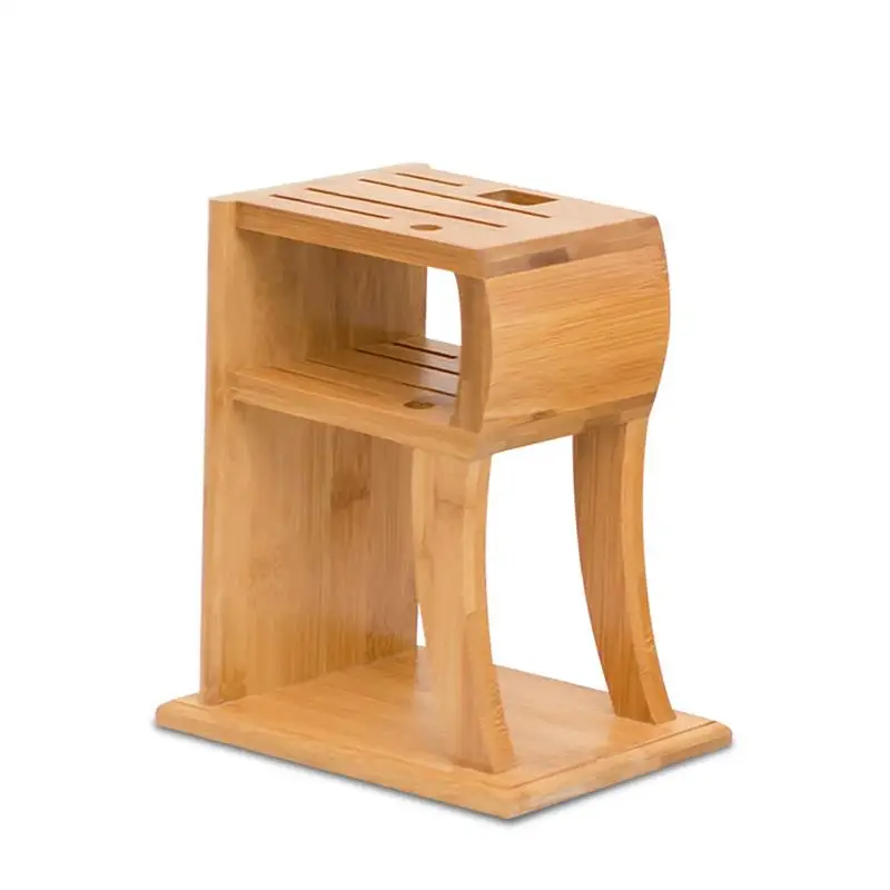 

R-Shaped Environmentally Friendly Bamboo Manufacturing Tool Storage Organizer Kitchen Tableware Multi-Function Knife Holder