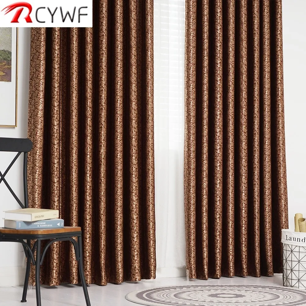 

European Damask Jacquard Curtains for Living Room Window Treatments Drapes for bedroom Panels Shade 90% Blinds Custom