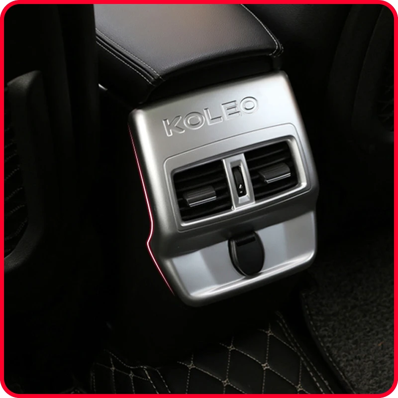 Автомобильный ABS карбоновый задний Вентиляционный Выход защита отделка подлокотник наклейка для вентиляционного отверстия для Renault Koleos аксессуары