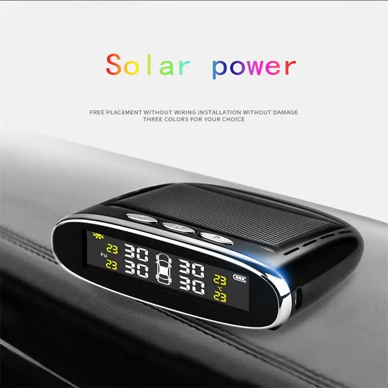 

Automotive tire pressure monitor built-in automotive universal solar charged color screen wireless tire pressure detector