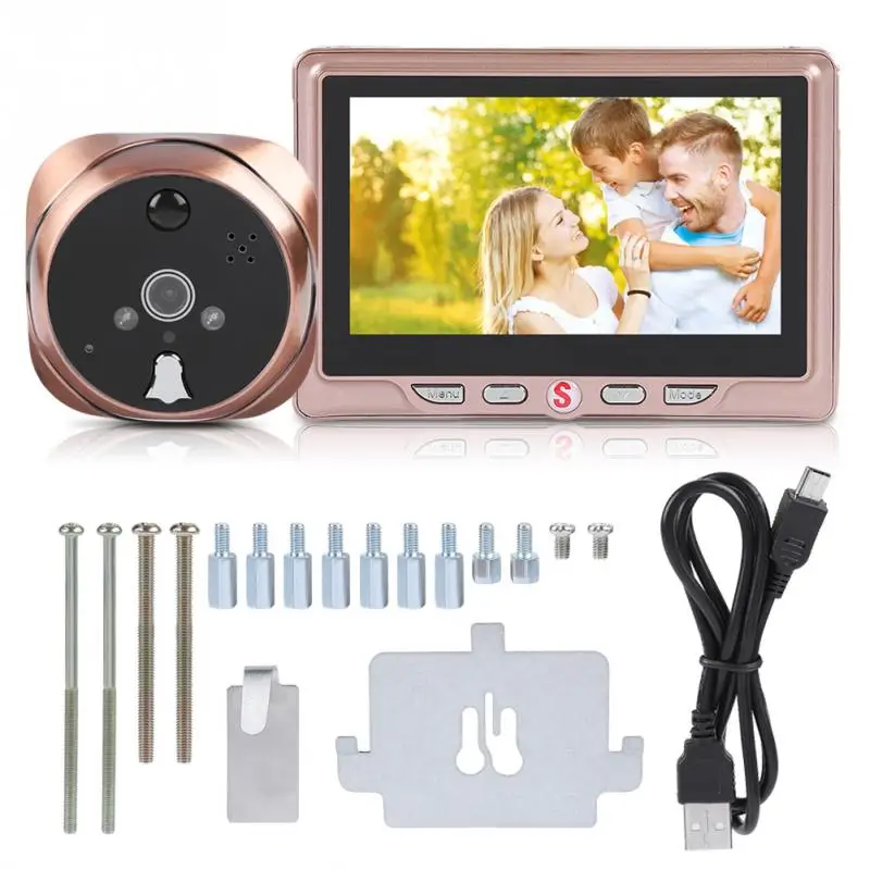 

LCD Peephole Message-function Camera Waterproof IR Night Vision Doorbell Electronic Motion Detection Viewer 720P