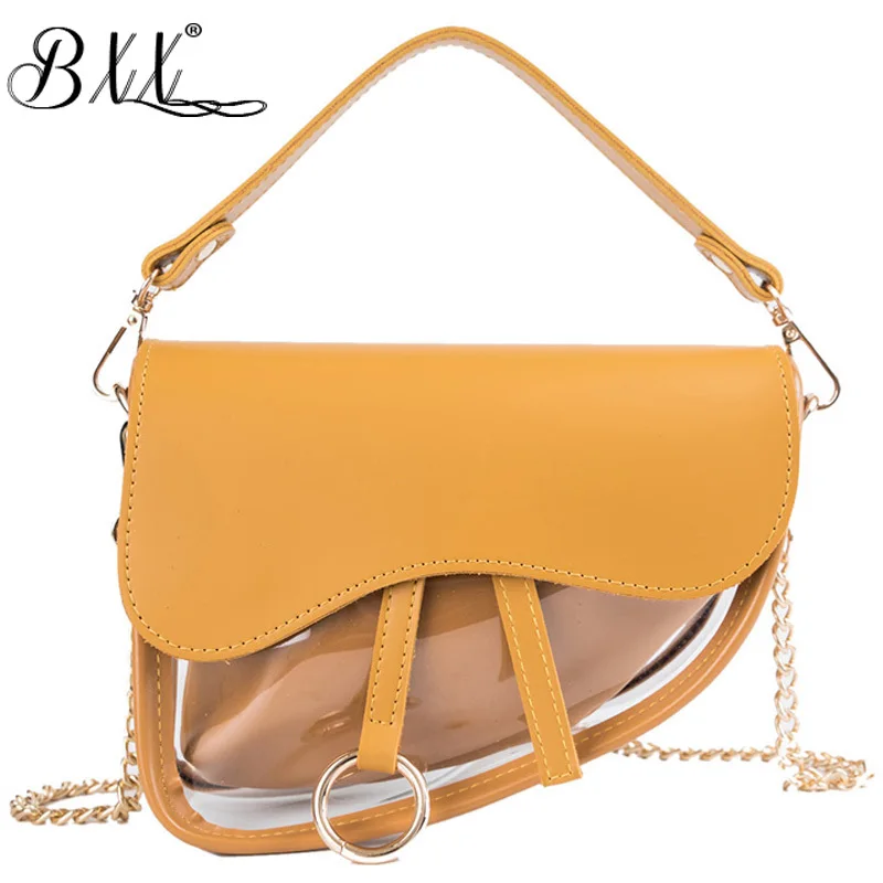 

BXX Bag / 2019 New Fashion Summer Women Casual Composite Bags Chains Thread Flap Pocket Transparent Crossbody Shoulder Bag ZA018