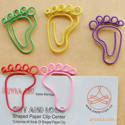 

12 PiecesLytwtw's Foot Shape Paper Clips Creative Interesting Bookmark Clip Memo Clip Shaped Paper Clips For Office School Home