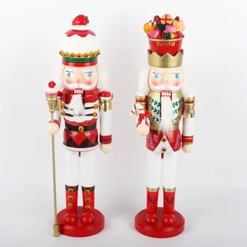 

New Arrival 15 Inch Handmade Wood Nutcracker Puppet Christmas Gift Dolls for Kids Desktop Decoration for Xmas