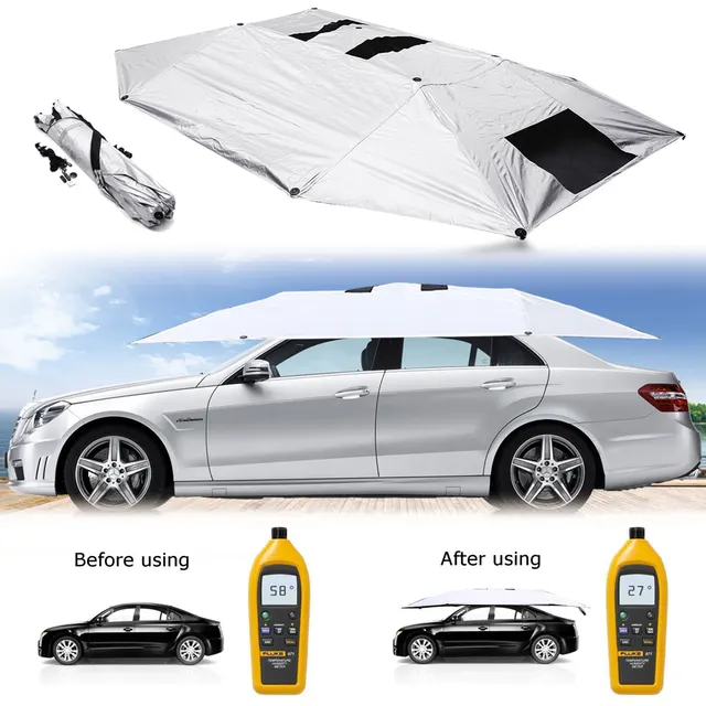 Portable Removable Outdoor Car Tent Umbrella Roof Sunshade Cover UV Protection Car Sun Shade Car Accessories Foil Sun Protection