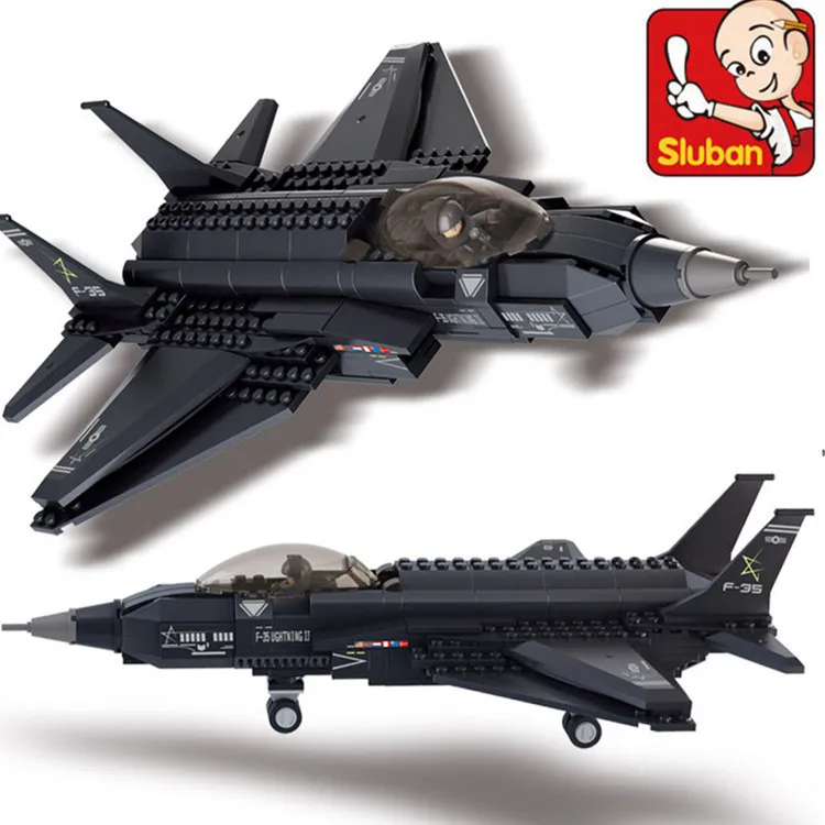 

Small Lu Ban 0510 Military Plastic Building Block Air Force F - 35 Fighter Children Initiation Alpinia Oxyphylla Toys Model