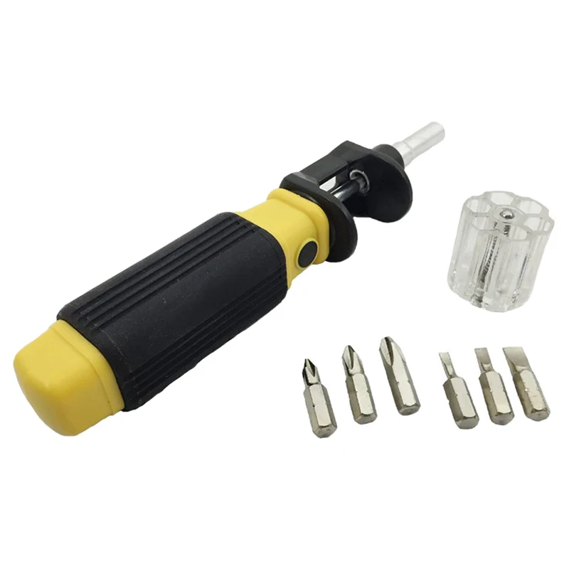 6 in 1 Screwdriver Set Rotatable Replaceable Screwdriver Bits Repairing