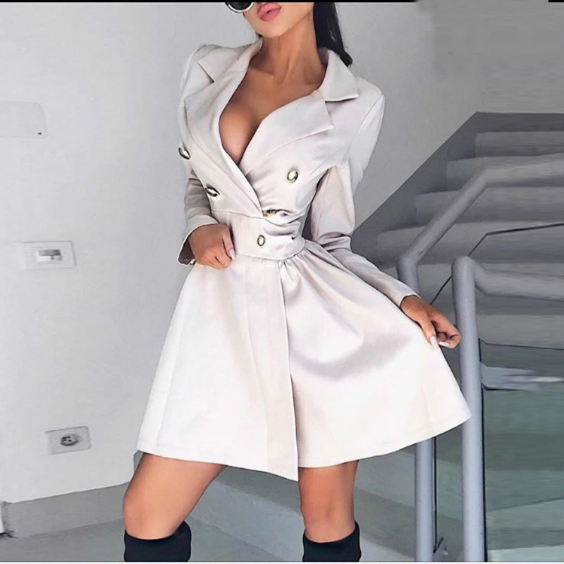 

Trench Coat Women Winter Women Trench Coat Winter Double-Breasted Vintage Coat Trun Down Collar Fashion Casual Outwear Cloak