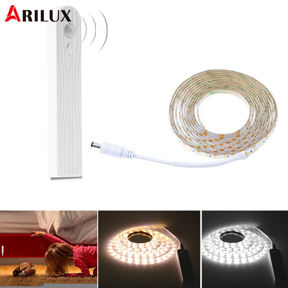 

ARILUX PIR Motion Sensor Activated Dimmable LED Night Light Battery Powered 1M 2M LED Strip Light for Cabinet Wardrobe