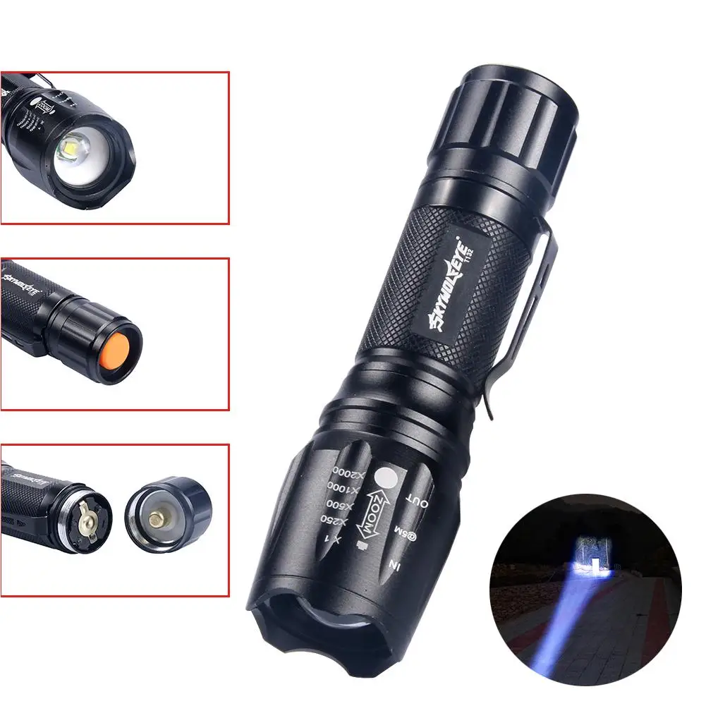 

Brightness Stepless Dimming LED Flashlgiht 26650 Battery Powered Direct Charging Flashlight XHP50 Tactical Hunting Torch
