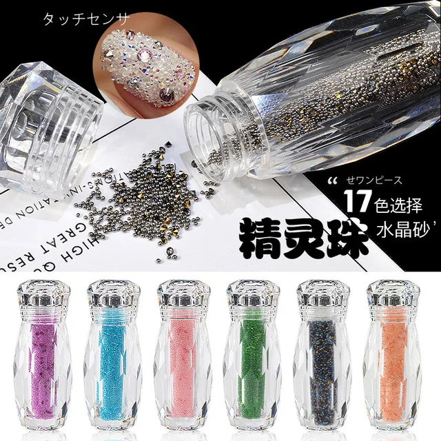 

Nail Jewelry Elf Bead Sticky Drill Point Bottom Rhinestone Transparent Beads Micro Bottle Art Decorations Nails Accessoires