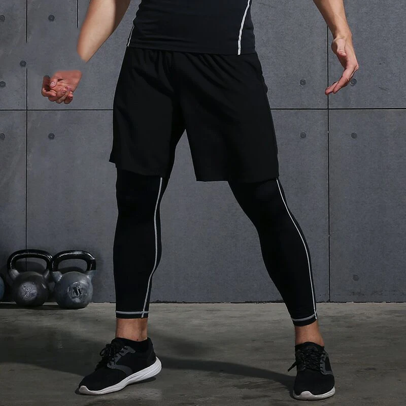 Бренд работает Для Мужчин's Фитнес Спортивные леггинсы быстросохнущая колготки из спандекса для бега трусцой для баскетбола Training функциональное компрессионное брюки