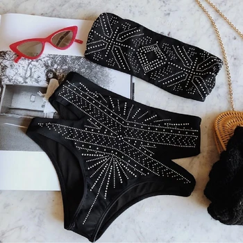 

Sexy 2018 Hot Women 2pcs Swimwear Padded Bra Thong Bikini Set Push up Beach Bathing Swimsuit