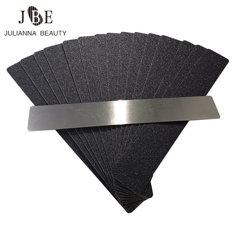 

50pcs Nail File Replacement Pads With Metal Handle Double Side Nail Files Buffer 100/180 Trimmer Buffer Tool lime a ongle