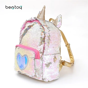 

Fashion Sequins Unicorn Backpack For Girls Women Leather Mini Travel Bag SchoolBag For Teenager Student Girls Book Bag Satchel