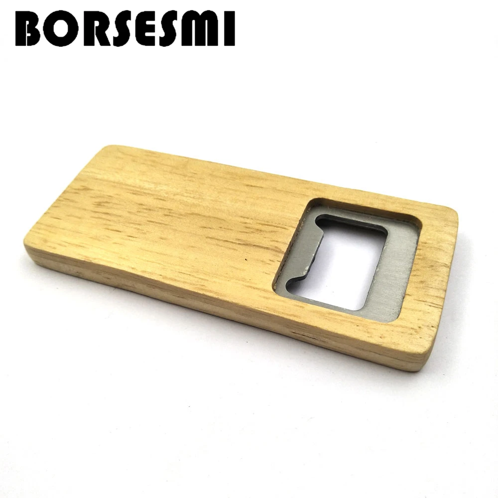 

Hot sale Creative portable wine opener, square wooden handle bottle opener