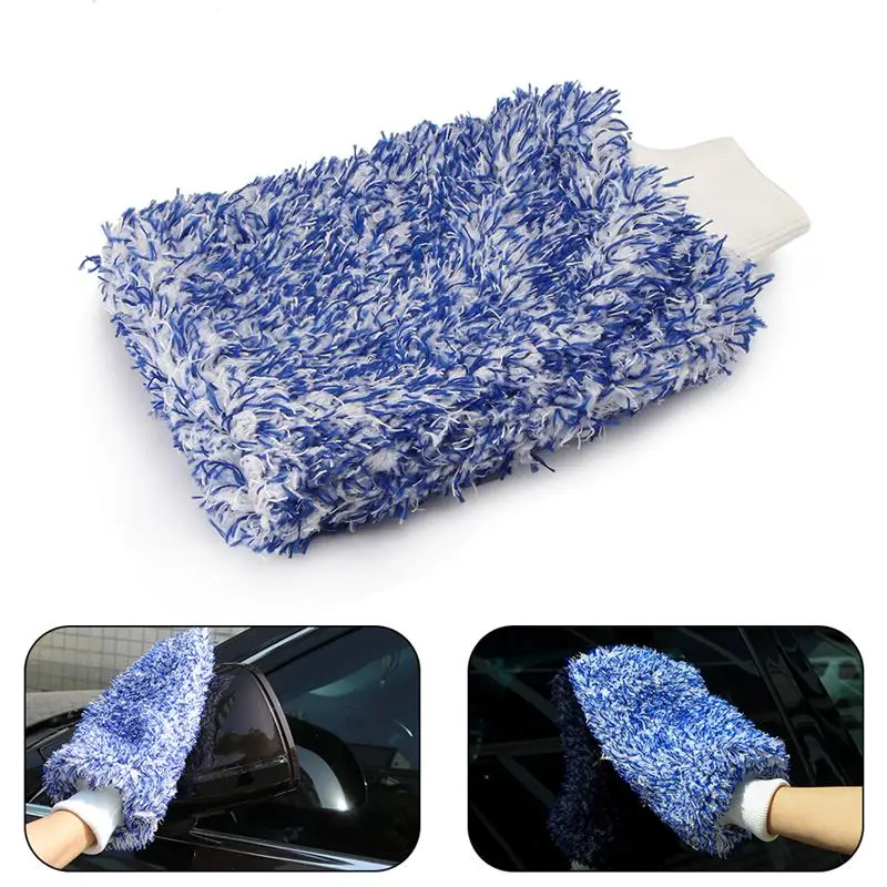 Microfiber High Density Wash Mitt Washing Gloves Scratch Free Car Cleaning Glove For Beauty Bathroom Office Home Kitchen | Автомобили и