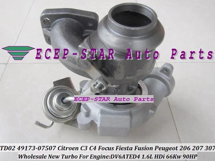 TD02 49173-07508 49173-07507 Turbocharger Peugeot Berlingo Citroen C3 C4 Ford Focus 1.6L HDi DV6ATED4 - (2)