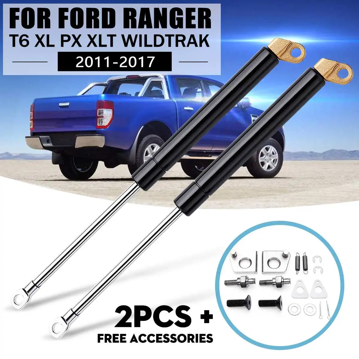 

1 Pair Rear Gate Strut Shock Gas Slow Down Left and Right For Ford Ranger T6 Xl Px Xlt Wildtrak 2012 2013 2014 2015 2016