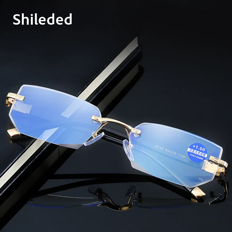 Роскошные очки со стразами для чтения Shileded HD объектив Для мужчин алмазные