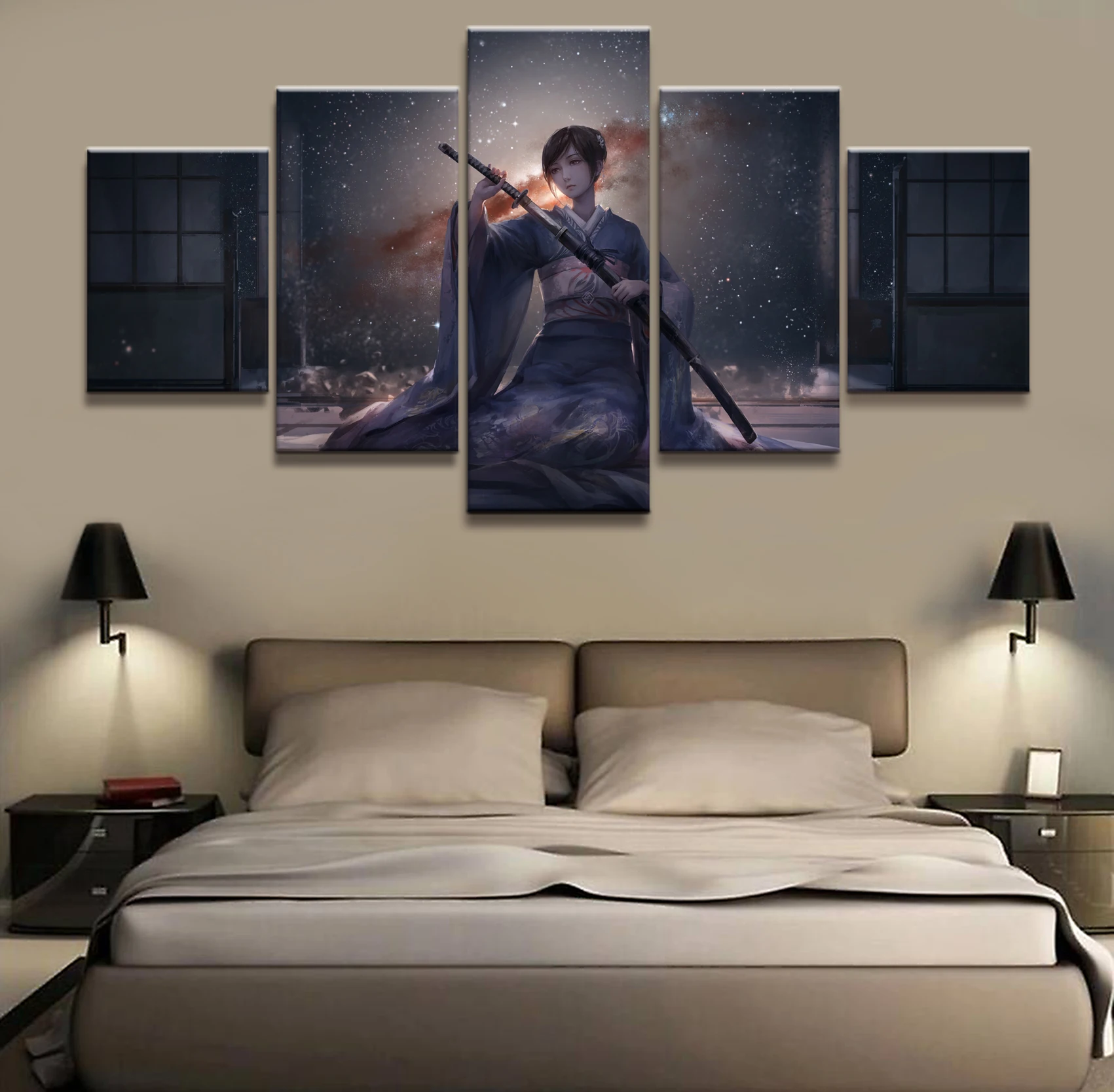 

5 Panel The Three Body Problem Animation Canvas Printed Painting For Living Room Wall Decor HD Picture Artworks Poster