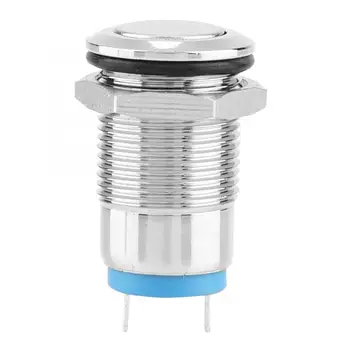 

50pcs 12mm Self-locking Metal Push Button Switch Flat Head 2-Pin
