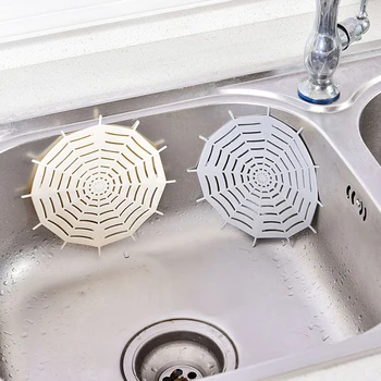 

Kitchen Drains Sink Spider Web Sink Strainer Bathroom Kitchen Drainer Filter Hair Stopper Basin Filter With Suckers