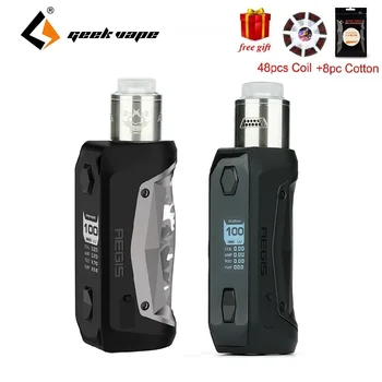 

Free Coil & Cotton !!! Original 100W Geekvape Aegis Solo TC kit with Tengu RDA Dual Coil Building no 18650 Battery vs Aegis Mini