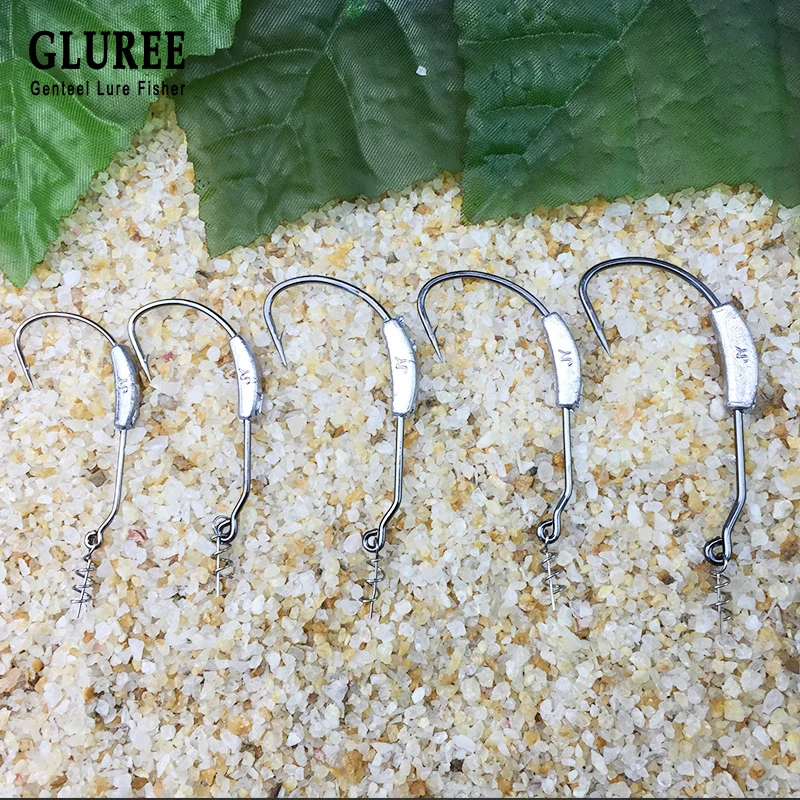 GLUREE 10 шт./партия 2 г 5 3 25 7 рыболовный крючок с свинцовой рукояткой рыболовные