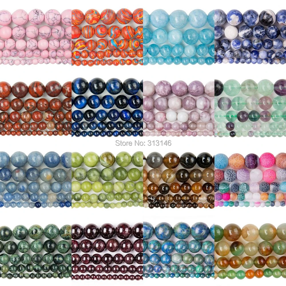 Bulk Wholesale Assorted Natural Round Full Strand Healing Gem Semi Precious Stone Beads For Diy Bracelet Necklace Jewelry Making Beads Aliexpress