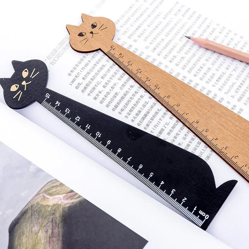 1 шт. милые кошки линейки Kawaii 15 см винтажные деревянные для детей подарок