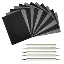 100 Лист A4 Размеры многоразовая углеродистая отслеживания передачи Бумага+ 5 шт. тиснение для смартфонов, планшетов, из плотной ткани древесины Стекло Металл керамика глины